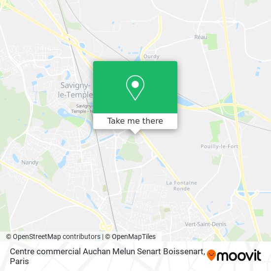 Centre commercial Auchan Melun Senart Boissenart map