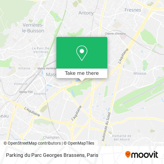 Mapa Parking du Parc Georges Brassens