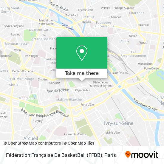Fédération Française De BasketBall (FFBB) map