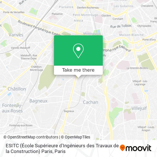 Mapa ESITC (École Supérieure d'Ingénieurs des Travaux de la Construction) Paris