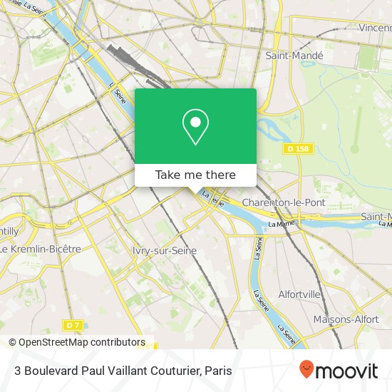 Mapa 3 Boulevard Paul Vaillant Couturier