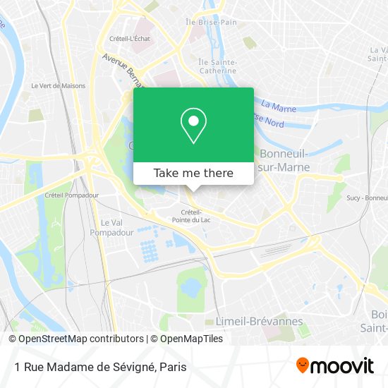 Mapa 1 Rue Madame de Sévigné