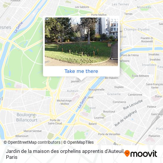 Mapa Jardin de la maison des orphelins apprentis d'Auteuil
