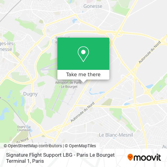 Mapa Signature Flight Support LBG - Paris Le Bourget Terminal 1