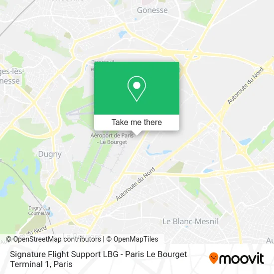 Signature Flight Support LBG - Paris Le Bourget Terminal 1 map