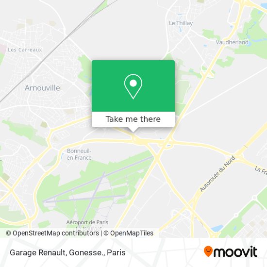 Mapa Garage Renault, Gonesse.