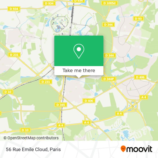 Mapa 56 Rue Emile Cloud