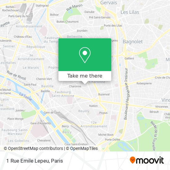 Mapa 1 Rue Emile Lepeu