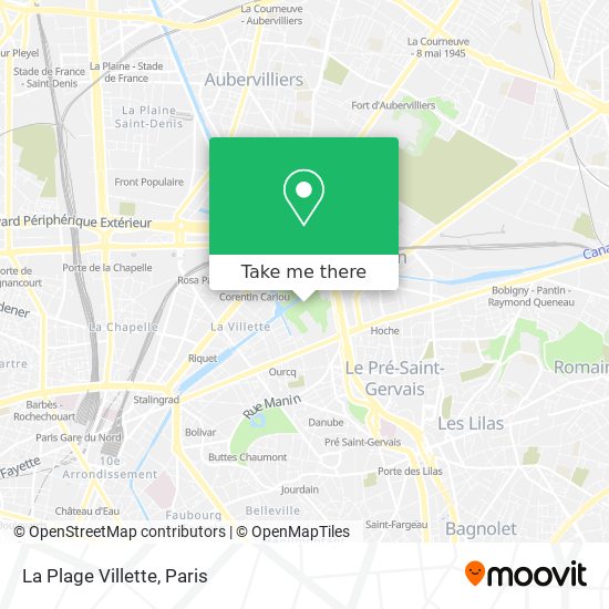La Plage Villette map