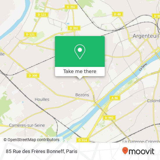 Mapa 85 Rue des Frères Bonneff