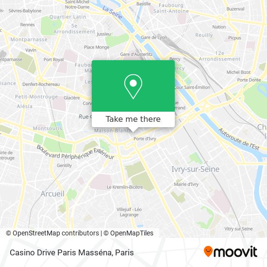 Mapa Casino Drive Paris Masséna