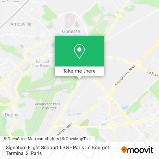 Signature Flight Support LBG - Paris Le Bourget Terminal 2 map