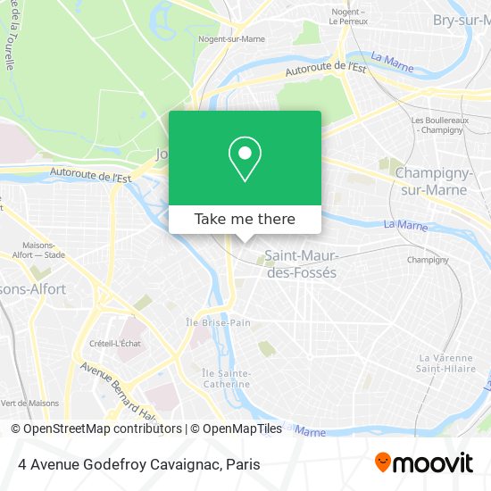Mapa 4 Avenue Godefroy Cavaignac