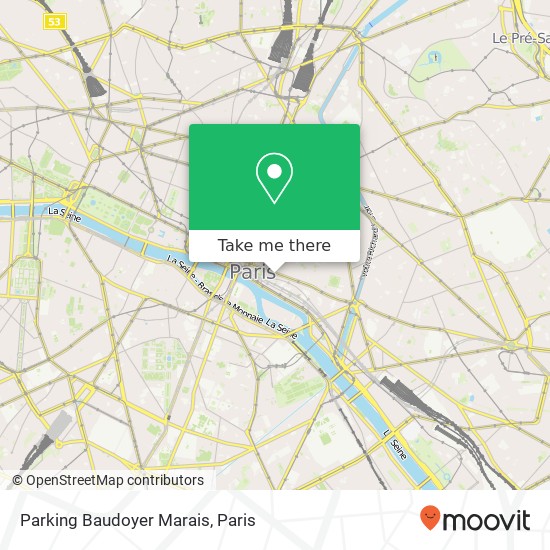 Parking Baudoyer Marais map