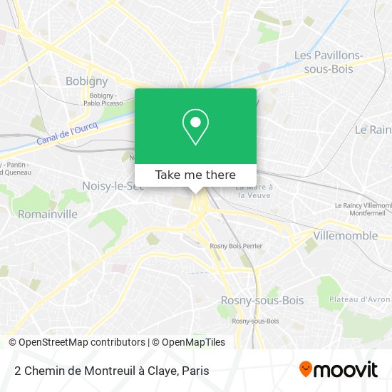 Mapa 2 Chemin de Montreuil à Claye