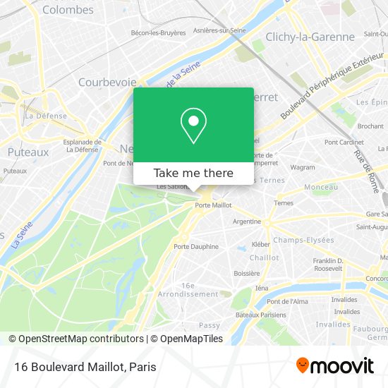 Mapa 16 Boulevard Maillot