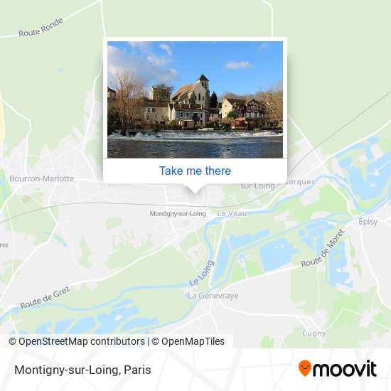 Mapa Montigny-sur-Loing