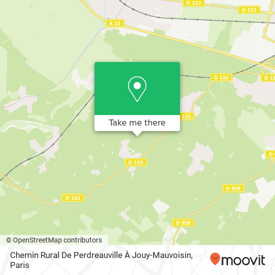 Mapa Chemin Rural De Perdreauville À Jouy-Mauvoisin