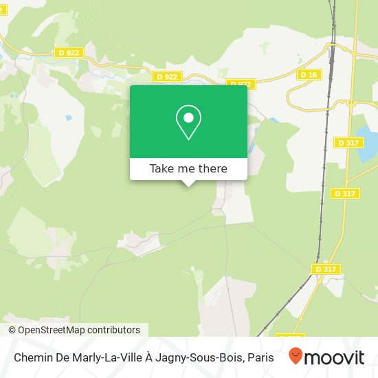 Chemin De Marly-La-Ville À Jagny-Sous-Bois map