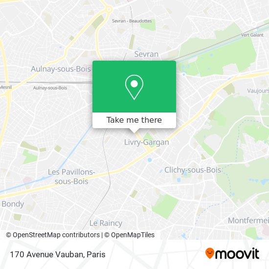 Mapa 170 Avenue Vauban