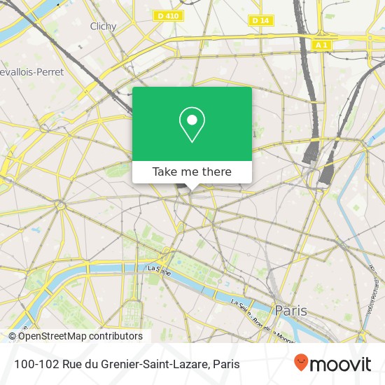 Mapa 100-102 Rue du Grenier-Saint-Lazare