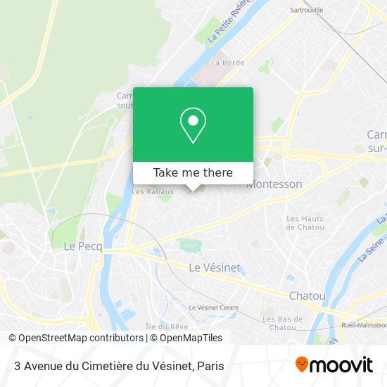 Mapa 3 Avenue du Cimetière du Vésinet
