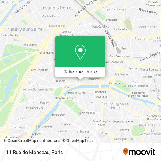Mapa 11 Rue de Monceau