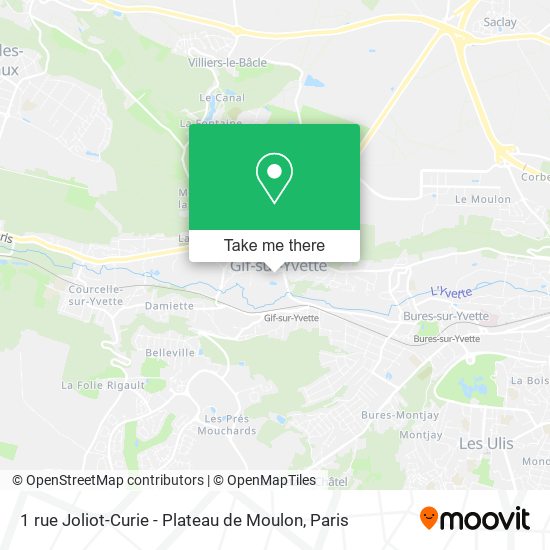 Mapa 1 rue Joliot-Curie - Plateau de Moulon