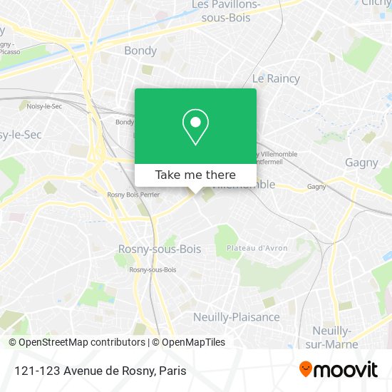 Mapa 121-123 Avenue de Rosny