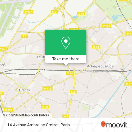 Mapa 114 Avenue Ambroise Croizat