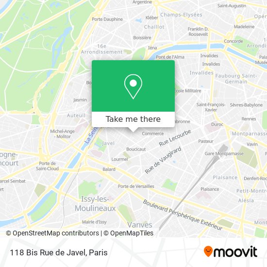 Mapa 118 Bis Rue de Javel