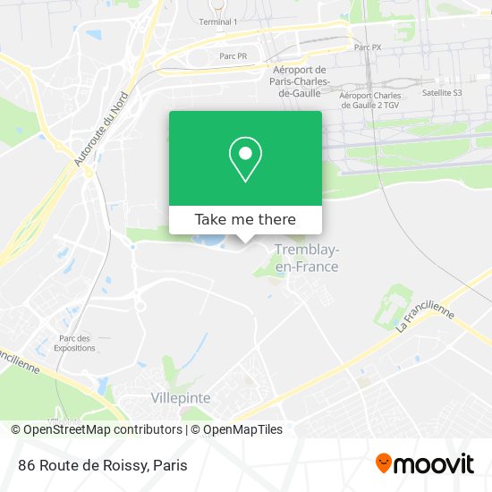 Mapa 86 Route de Roissy