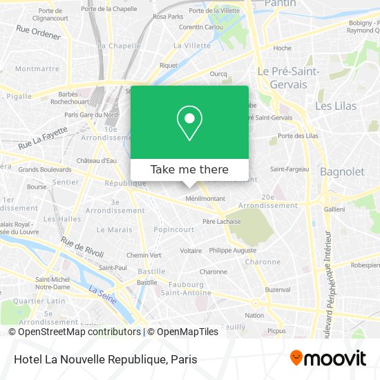 Hotel La Nouvelle Republique map