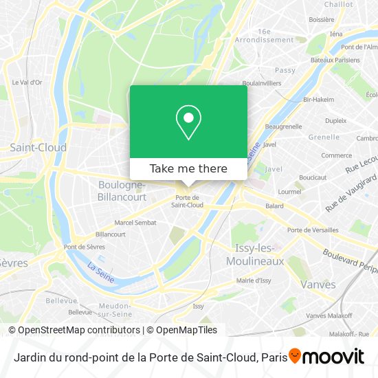 Mapa Jardin du rond-point de la Porte de Saint-Cloud