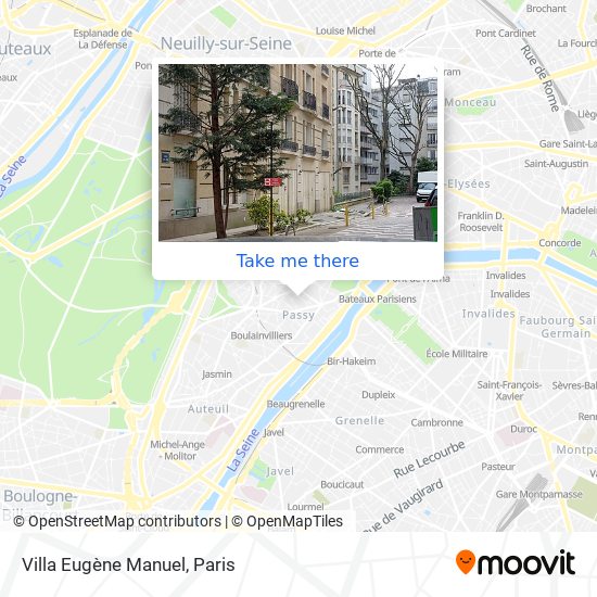 Mapa Villa Eugène Manuel