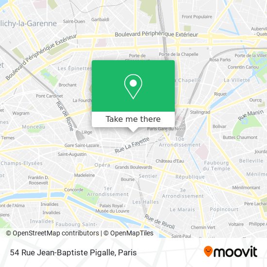 54 Rue Jean-Baptiste Pigalle map