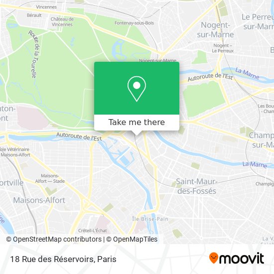 Mapa 18 Rue des Réservoirs