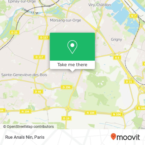 Rue Anaïs Nin map