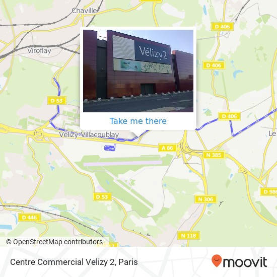 Mapa Centre Commercial Velizy 2