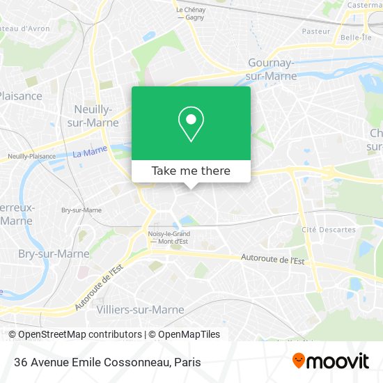Mapa 36 Avenue Emile Cossonneau