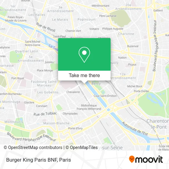 Burger King Paris BNF map