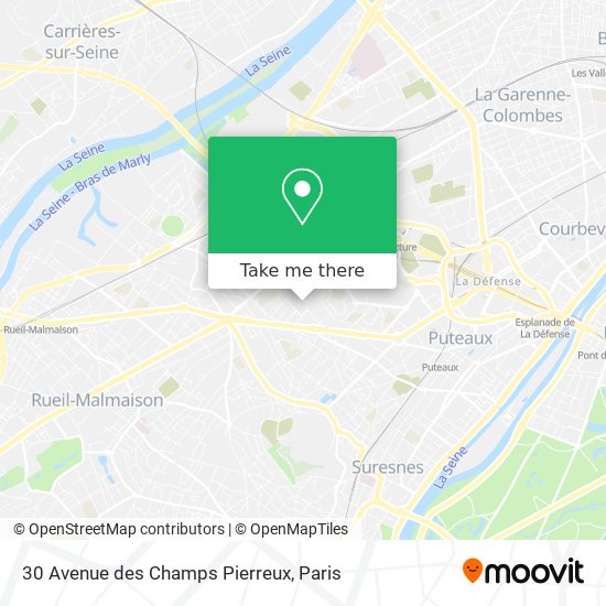 Mapa 30 Avenue des Champs Pierreux