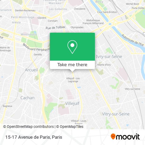 Mapa 15-17 Avenue de Paris