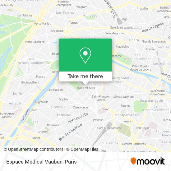 Mapa Espace Médical Vauban