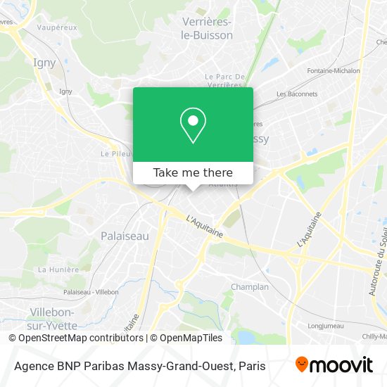 Mapa Agence BNP Paribas Massy-Grand-Ouest