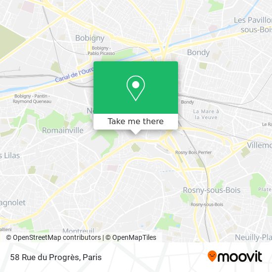 Mapa 58 Rue du Progrès