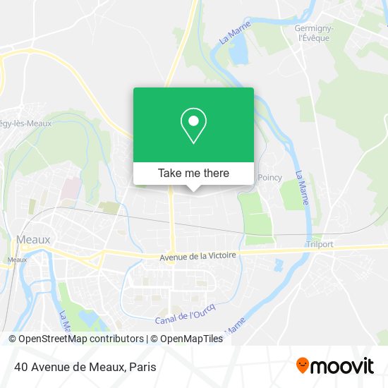 Mapa 40 Avenue de Meaux