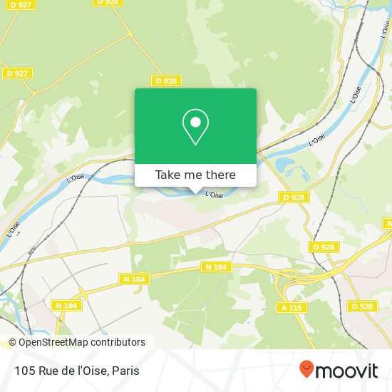 Mapa 105 Rue de l'Oise