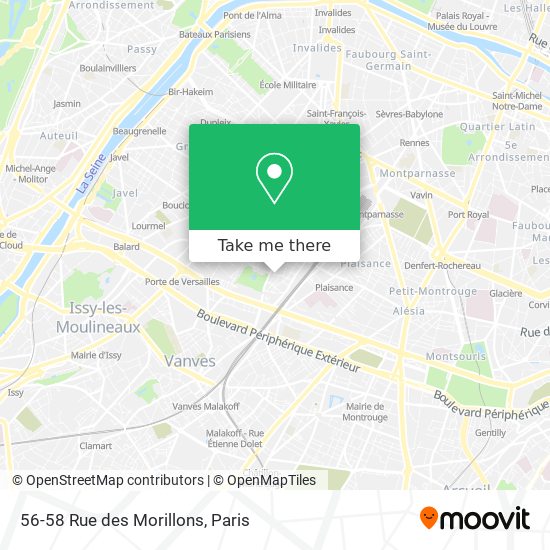 Mapa 56-58 Rue des Morillons