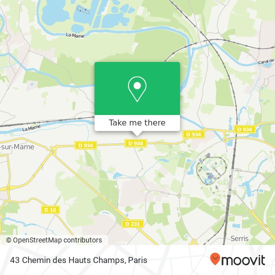 Mapa 43 Chemin des Hauts Champs